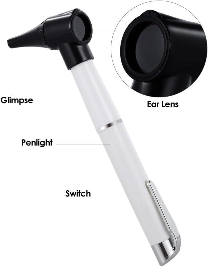 Otoscope - Bysameyee Portable Otoscope for Doctors, Nurses, Students, Handheld Microscope Tool Kit for Ear Care with 4 Otoscope Tips