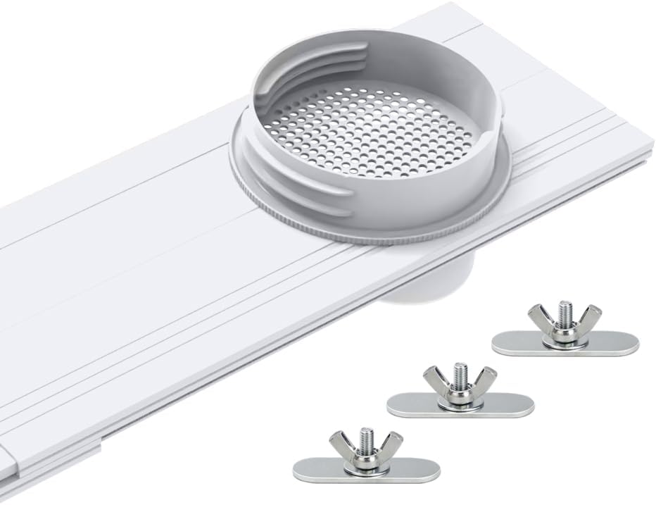Portable Air Conditioner Vent Kit with Coupler, Adjustable Universal Window Seal Plate, Suitable for 5/5.9" AC Hose