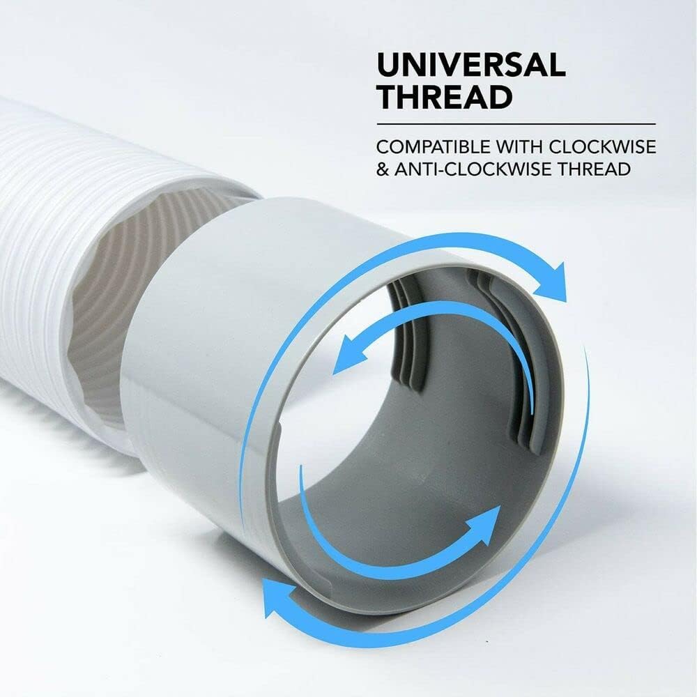 Portable Air Conditioning Hose Extension Coupler, Universal 13 cm AC A/C Exhaust Gas Vent Hose Connector Coupling Fits Clockwise and Counterclockwise 130 mm Thread Hose
