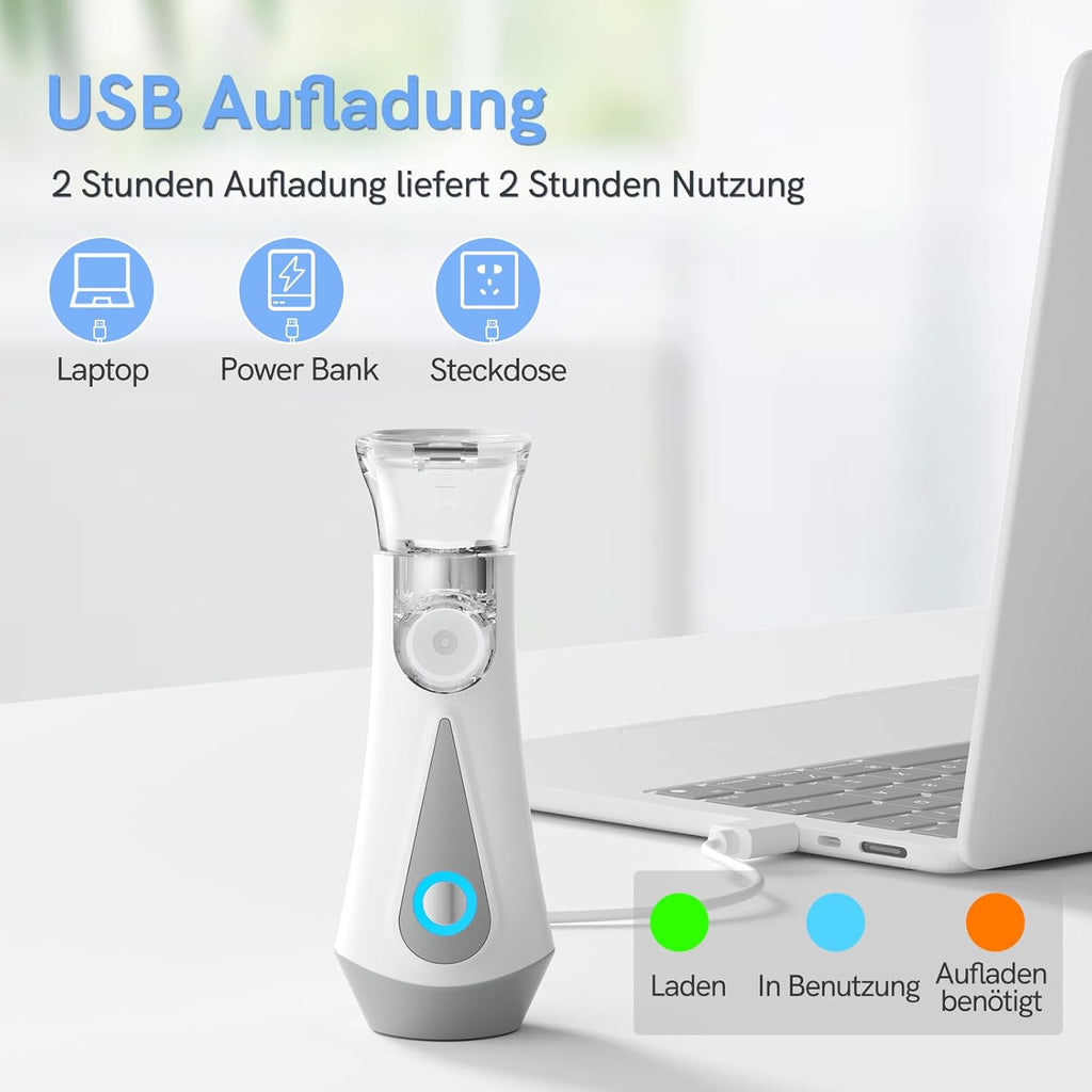 JOSSIS Ultra Quiet Inhaler for Adults, Children, Particle Size 1-5µm, Adjustable Spray, Rechargeable Inhaler