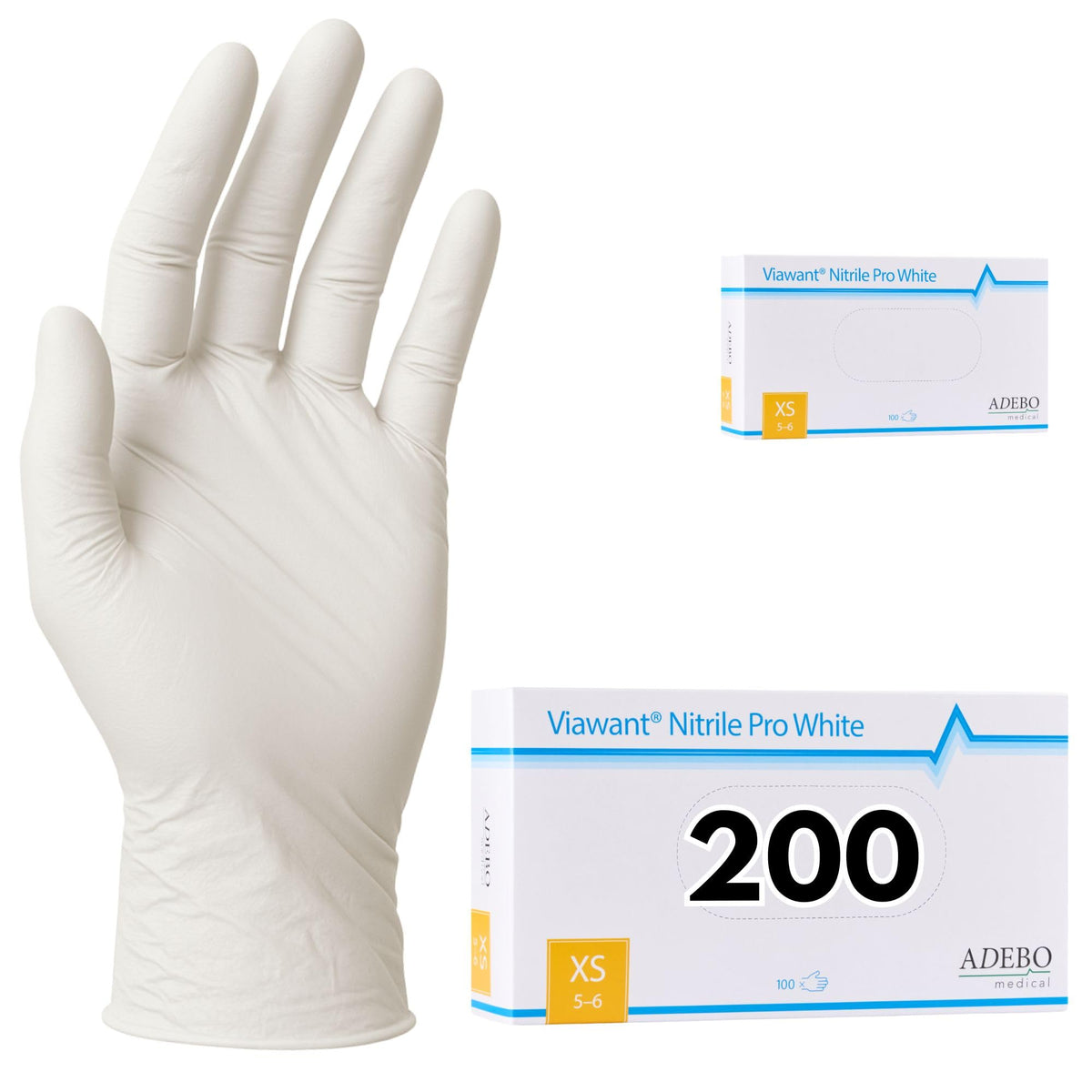 Disposable Gloves, XXL, Nitrile Gloves, Blue, Powder-Free, Latex-Free, Tear-Resistant & Sensitive EN 455 & EN 374, Size XS, S, M, L, XL, XXL Pack of 100