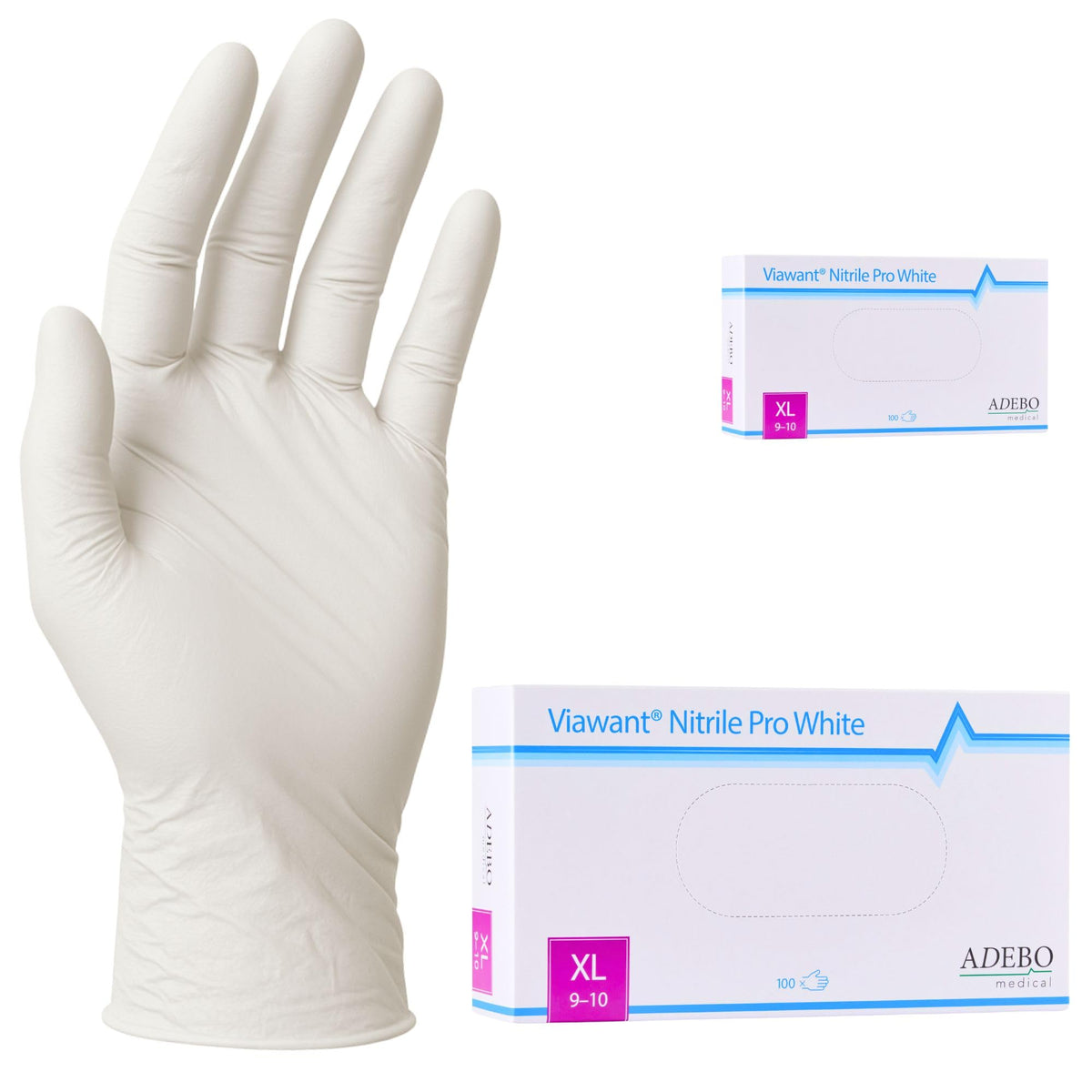 Disposable Gloves, XXL, Nitrile Gloves, Blue, Powder-Free, Latex-Free, Tear-Resistant & Sensitive EN 455 & EN 374, Size XS, S, M, L, XL, XXL Pack of 100