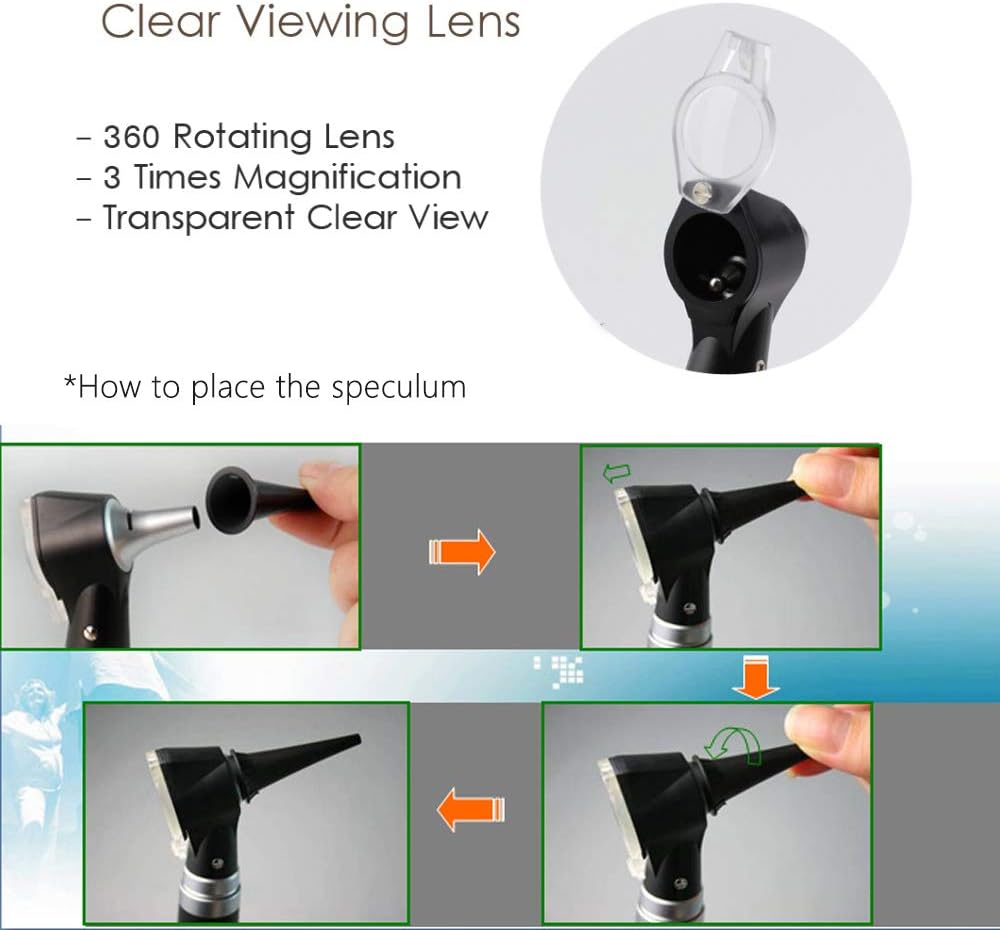 Mini Otoscope Magnification Diagnostic Otoscope with LED Light Direct Light Instrument for Healthy Ears for Doctors, Nurses, Adults, Kids, Babies, Elderly Pets, Animals