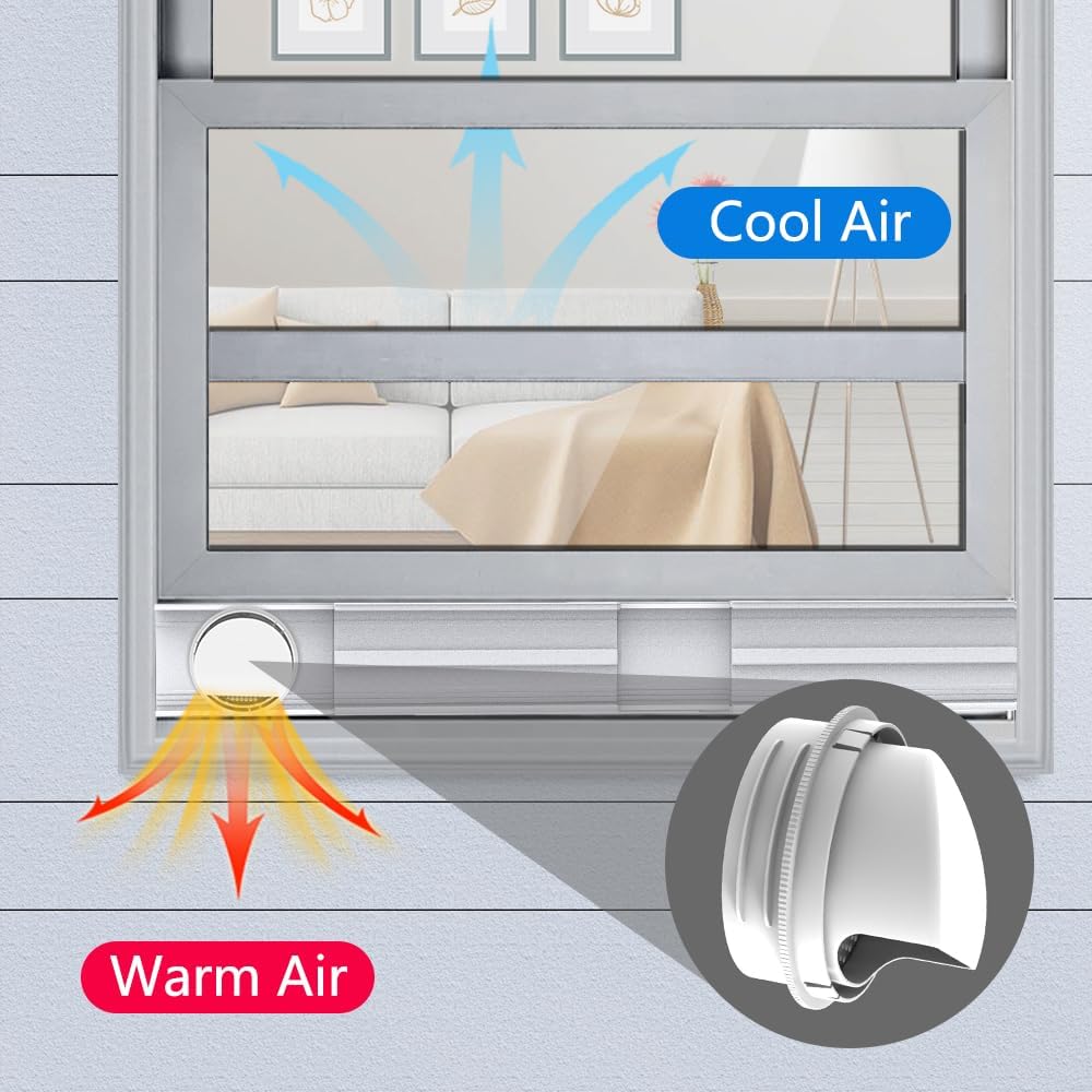 Portable Air Conditioner Vent Kit with Coupler, Adjustable Universal Window Seal Plate, Suitable for 5/5.9" AC Hose