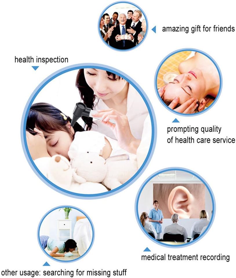 Otoscope - Bysameyee Portable Otoscope for Doctors, Nurses, Students, Handheld Microscope Tool Kit for Ear Care with 4 Otoscope Tips