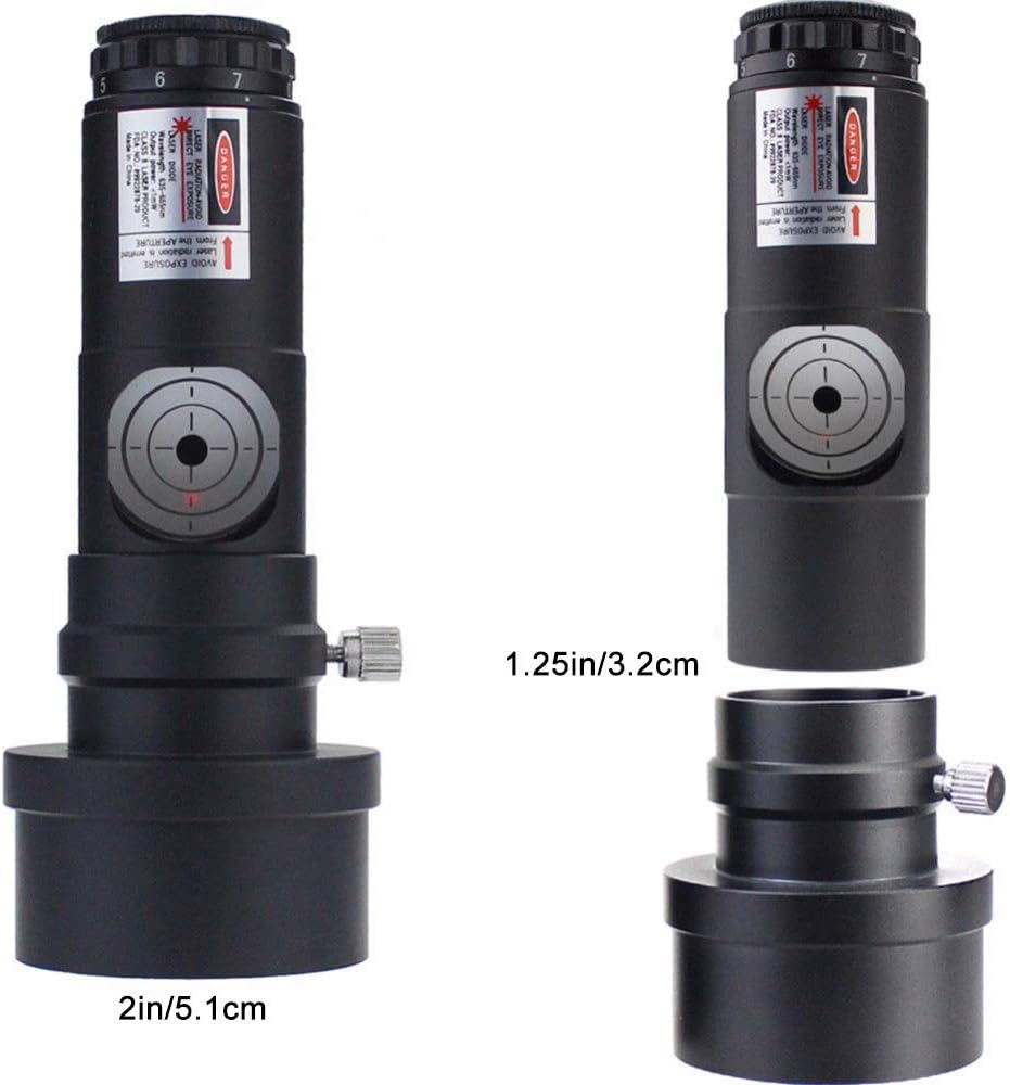 Telescope Laser Collimator 1.25inch, Bysameyee Calibrator with 2’’ Adapter for Newtonian Reflector Telescope Collimation
