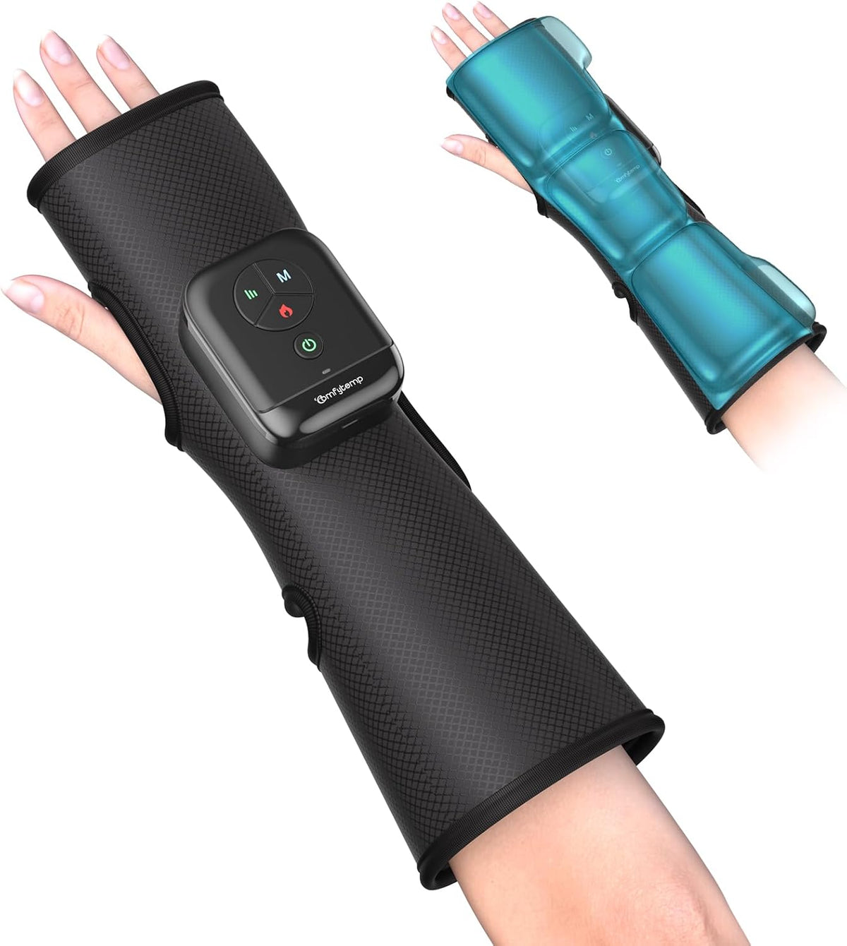 Comfytemp 3-in-1 Handheld Massager Wireless Air Compression Massage for Palm Wrist Forearm, Heating Massager with DIY Control at the Touch of a Button and App 2500 mAh Battery (Pack of 1)