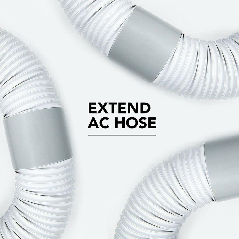 Portable Air Conditioning Hose Extension Coupler, Universal 13 cm AC A/C Exhaust Gas Vent Hose Connector Coupling Fits Clockwise and Counterclockwise 130 mm Thread Hose
