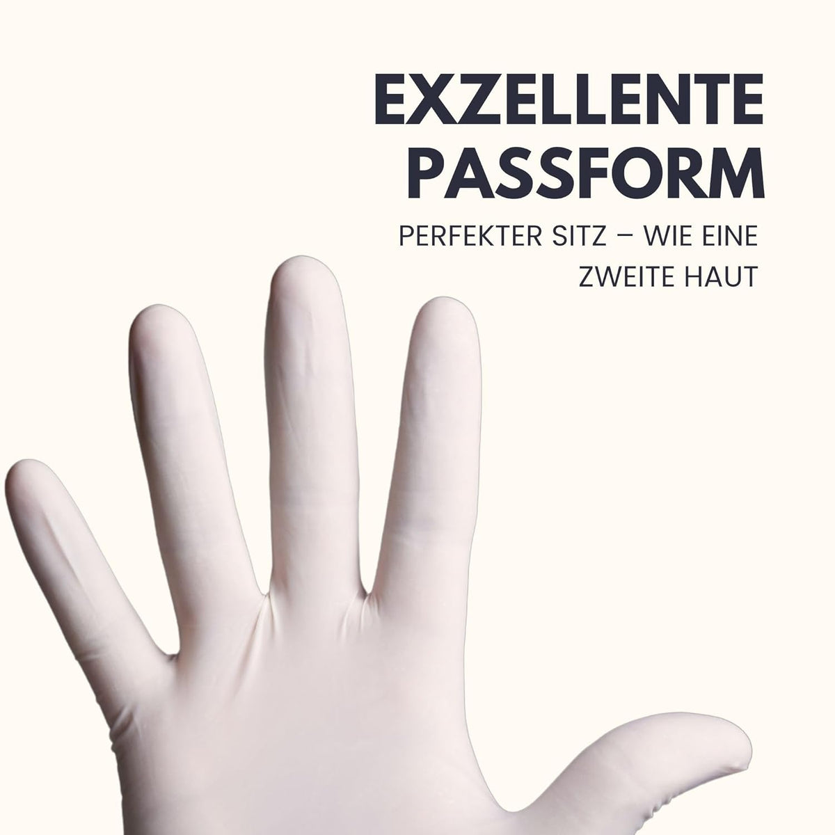 Latex Gloves Pack of 100 | L | Powder-Free Latex Gloves White | Textured, Tear-Resistant & Elastic | Disposable Examination Gloves for Care & Cosmetics | Size XS, S, M, L, XL