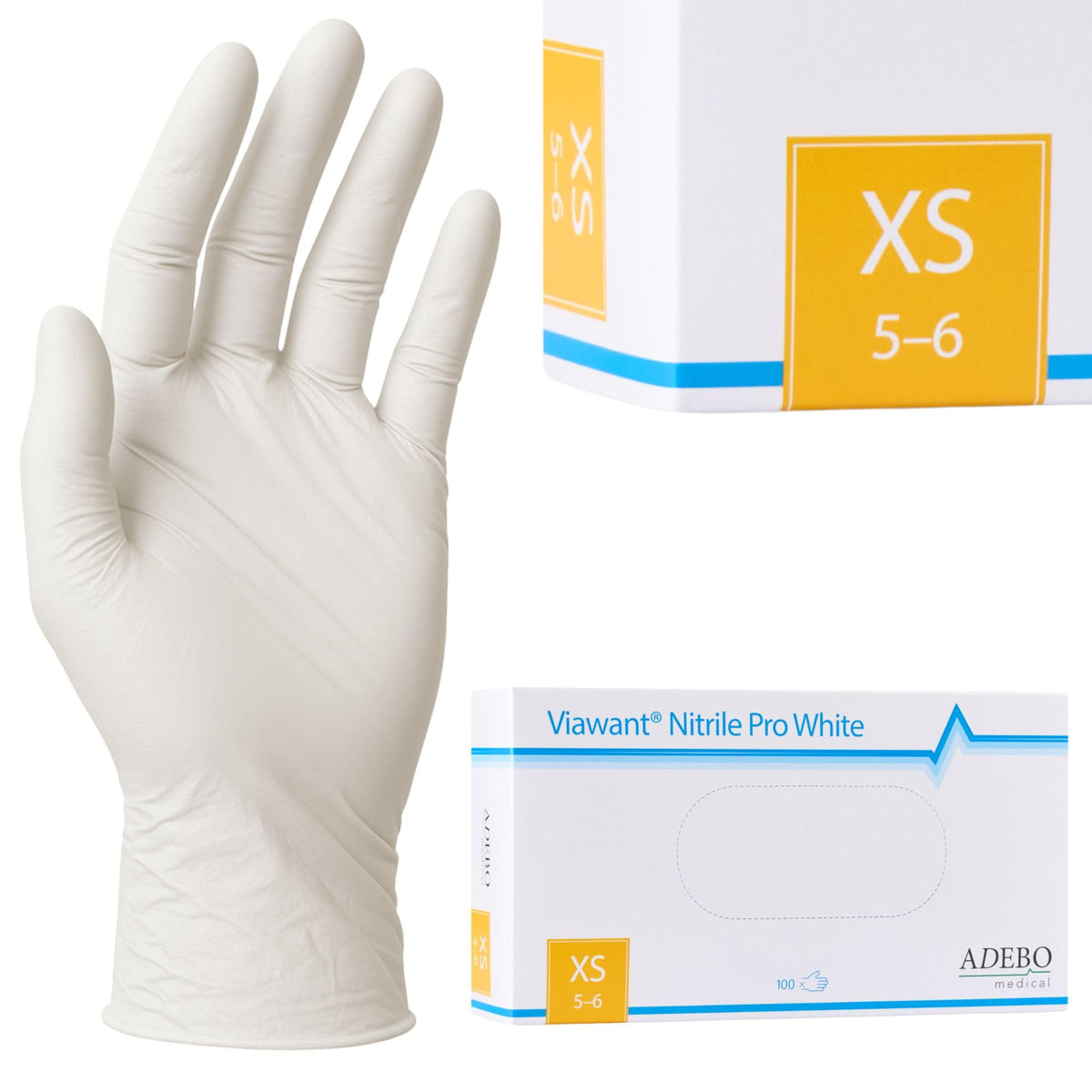 Disposable Gloves, XXL, Nitrile Gloves, Blue, Powder-Free, Latex-Free, Tear-Resistant & Sensitive EN 455 & EN 374, Size XS, S, M, L, XL, XXL Pack of 100