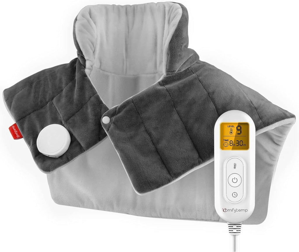 Comfytemp Fully Weighted Heating Pad for Neck Shoulder with 9 Heat Levels 0.5-9h Automatic Shut-Off 1 kg Neck Warmer Shoulder Warmer Electric Heat Pad Gifts for Mothers, Women, Mum, Dad