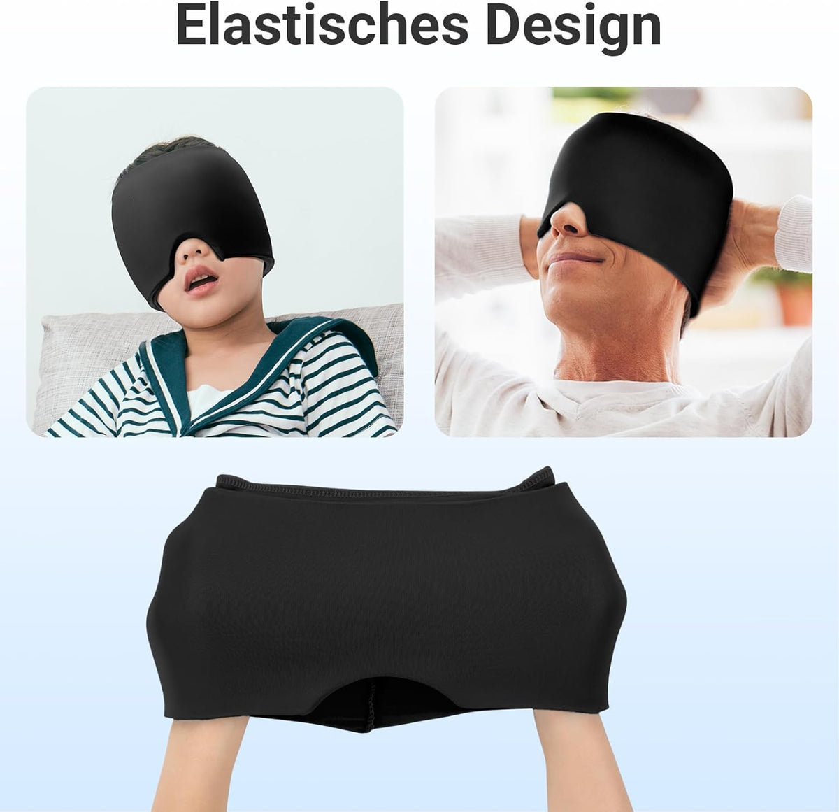 Comfytemp Migraine Mask, Gel Cooling Mask, 360° Surrounded Eye Mask, Sleeping Mask, Cold Heat Compress for Headaches and Dry Eyes, Fever, Cold Cooling Hat