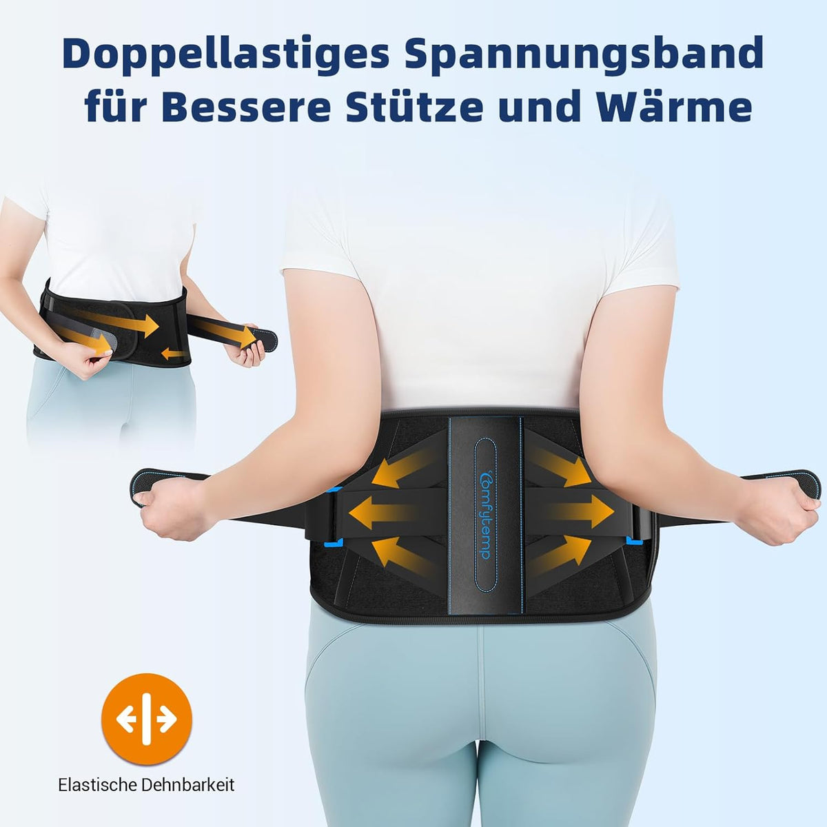 Comfytemp Heat Belt Back Support Belt with 25 Wh Battery, 155 x 22 cm Wireless Heating Belt with Back Support for Back, Heating Pad with Automatic Shut-Off Back Warmer with USB Gifts for Mums, Mum, Dad