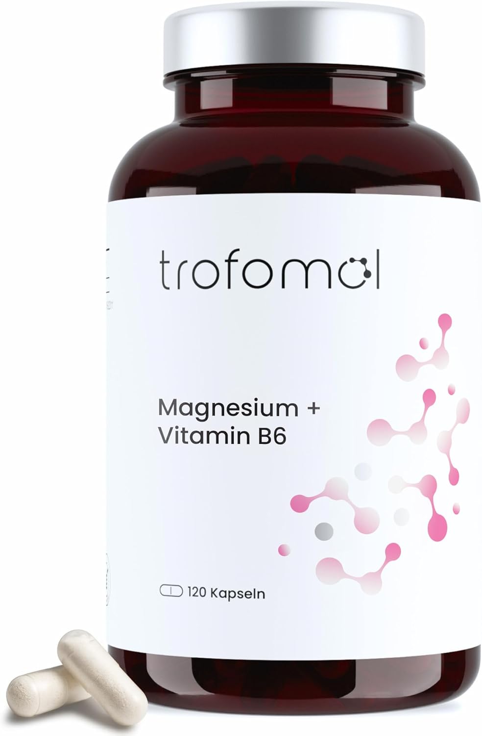 Magnesium Bisglycinate Buffered + Vitamin B6 - 120 Vegan Capsules - High Dose & Laboratory Tested - No Additives & GMO Free - Manufactured According to GMP Standard