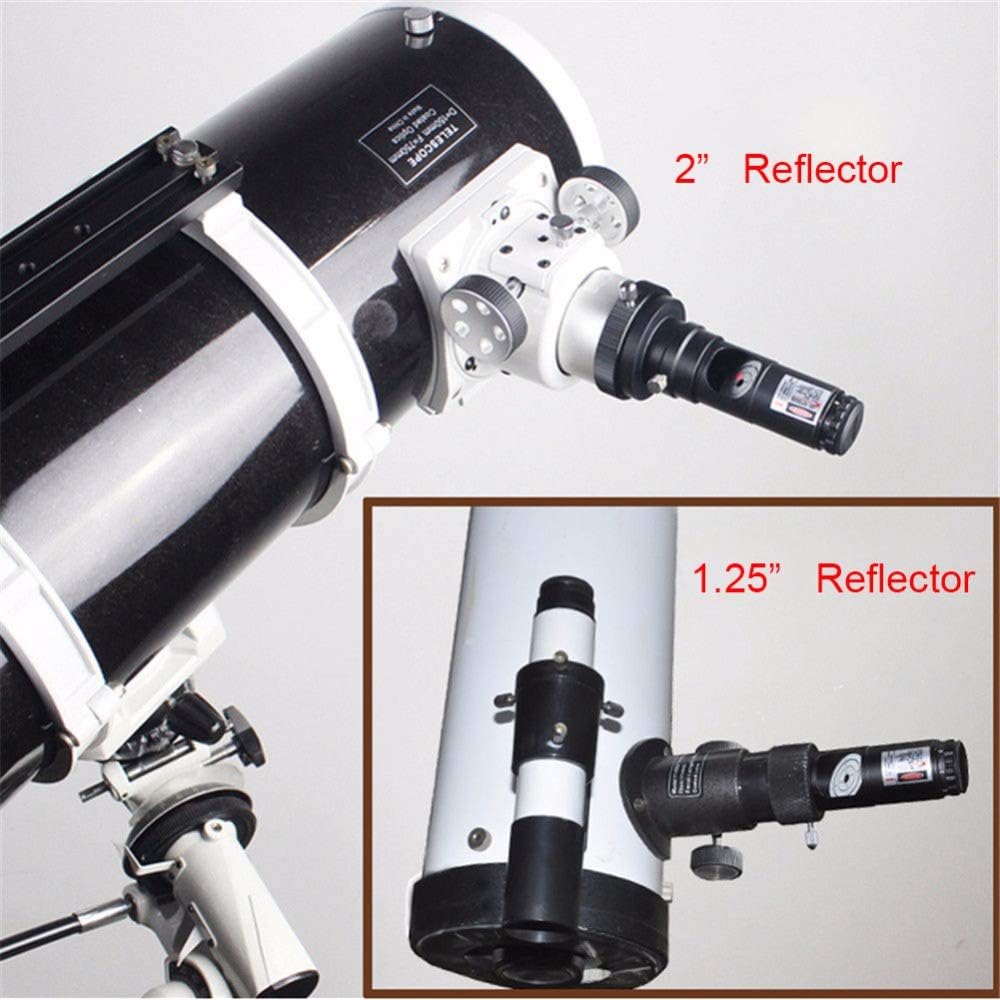 Telescope Laser Collimator 1.25inch, Bysameyee Calibrator with 2’’ Adapter for Newtonian Reflector Telescope Collimation