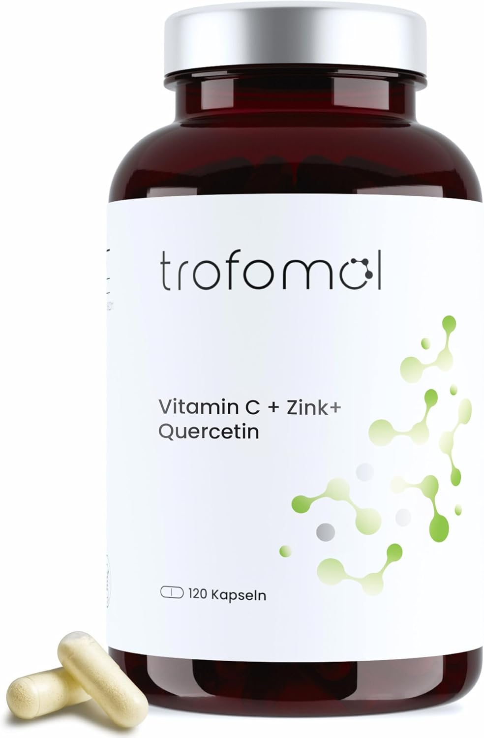 Vitamin C + Zinc + Quercetin - 120 Vegan Capsules - High Dose & Laboratory Tested - No Additives, Free from Genetic Engineering & According to GMP Standard