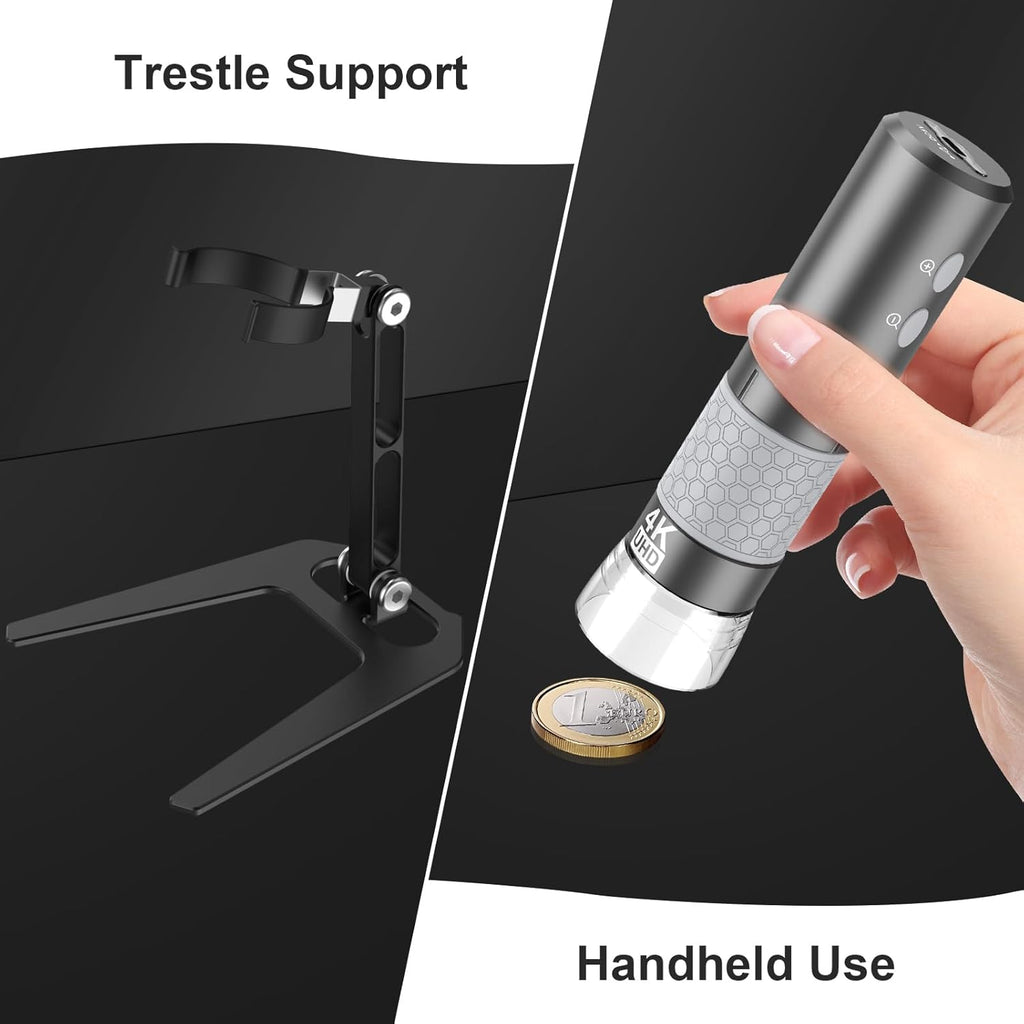 Aluminum Alloy Digital USB Wifi Microscope Mount Holder Universal Metal Frame with Carrying Case (4K)