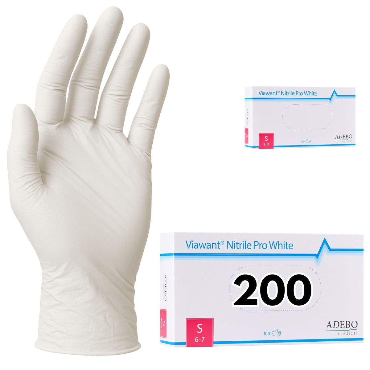Disposable Gloves, XXL, Nitrile Gloves, Blue, Powder-Free, Latex-Free, Tear-Resistant & Sensitive EN 455 & EN 374, Size XS, S, M, L, XL, XXL Pack of 100