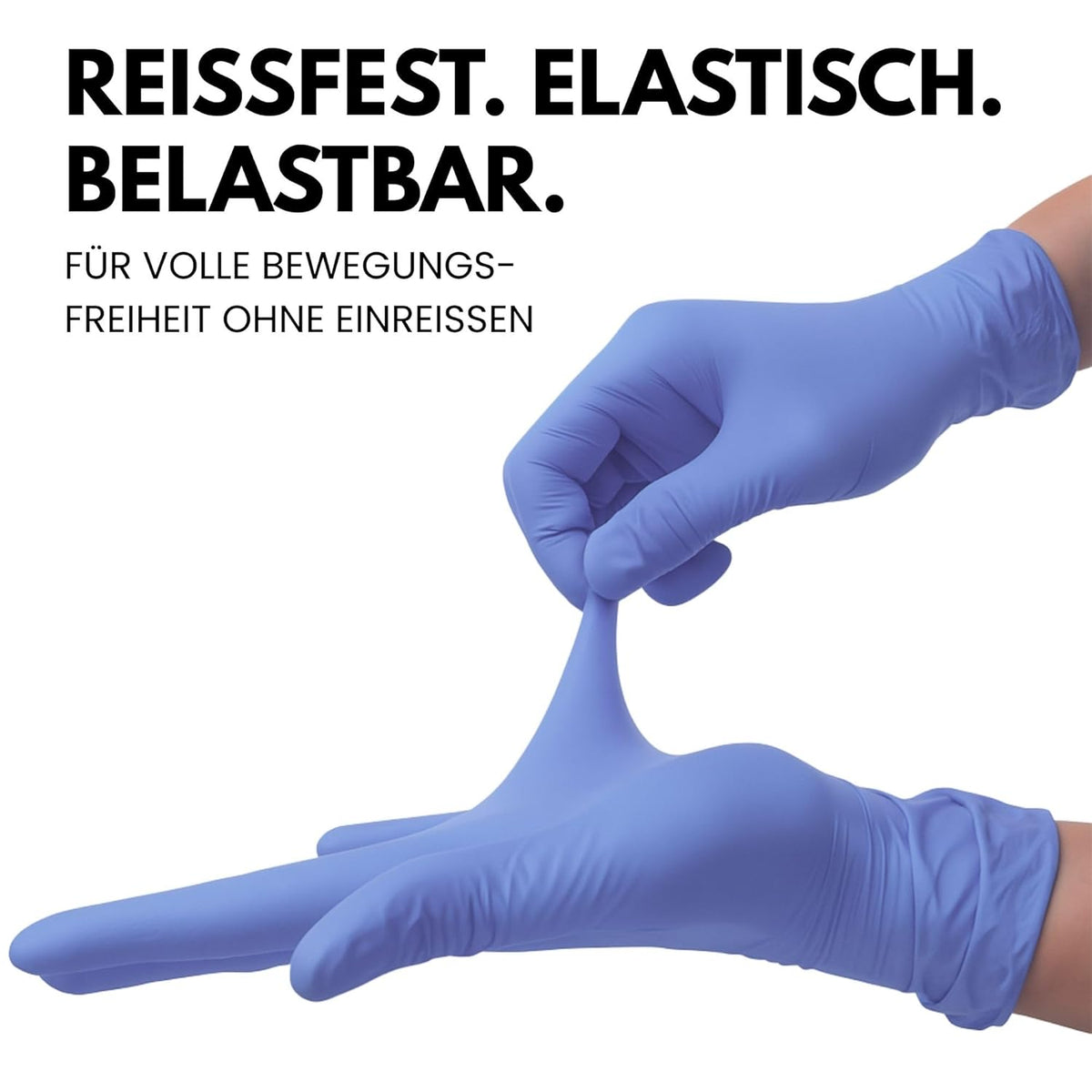 Disposable Gloves, XXL, Nitrile Gloves, Blue, Powder-Free, Latex-Free, Tear-Resistant & Sensitive EN 455 & EN 374, Size XS, S, M, L, XL, XXL Pack of 100