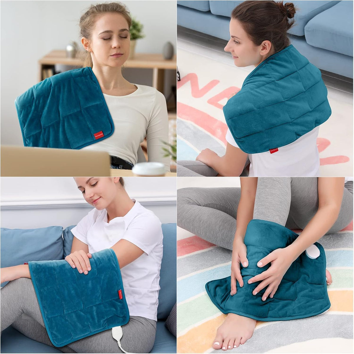 Comfytemp Fully Weighted Heating Pad with Automatic Shut-Off, 1 kg Heat Pad, Age-Friendly Heating Blanket for Period, Menstruation, Back, Shoulder, Neck, Stomach, Legs, Machine Washable, 30 x 60 cm