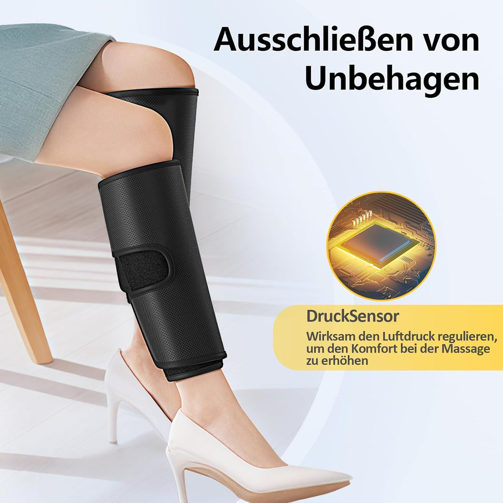 Comfytemp Wireless Leg Massager (2 Pieces) Air Compression Massage with Heating for Legs Calves Lower Leg 45 x 33 cm Massager with DIY, Control at the Touch of a Button and App 2500 mAh Battery