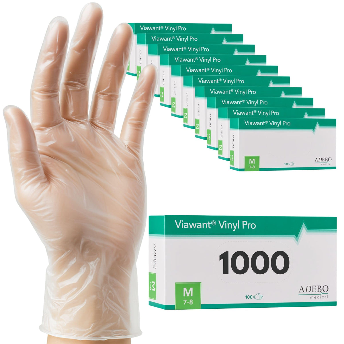 Vinyl Gloves Pack of 100 | M | Disposable Gloves Vinyl Gloves Very Touch Sensitive - Sturdy, Powder-Free & Latex Free - Tear-Resistant Rubber Gloves | Size XS, S, M, L, XL