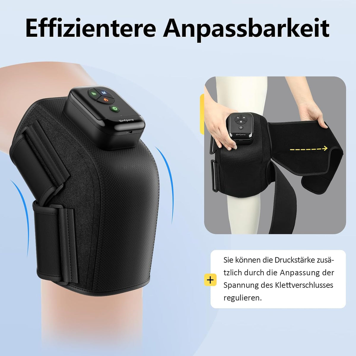 Comfytemp Wireless Knee Massager Air Compression 3D Massage with 2500mAh Battery, Heating Function for Knees with DIY Control via App and Push Button Father's Day