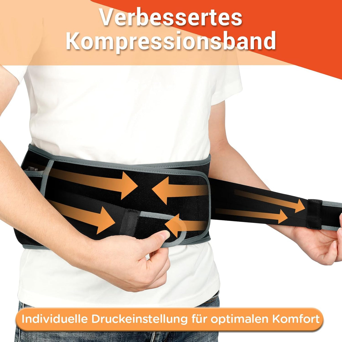 Comfytemp Heat Belt Vibration Massage for Back with 25 Wh Battery, 155 x 20 cm Wireless Massager with Compression Band, Back Warmer Heating Belt USB Heating Pad Gifts for Mothers, Women, Mum, Dad