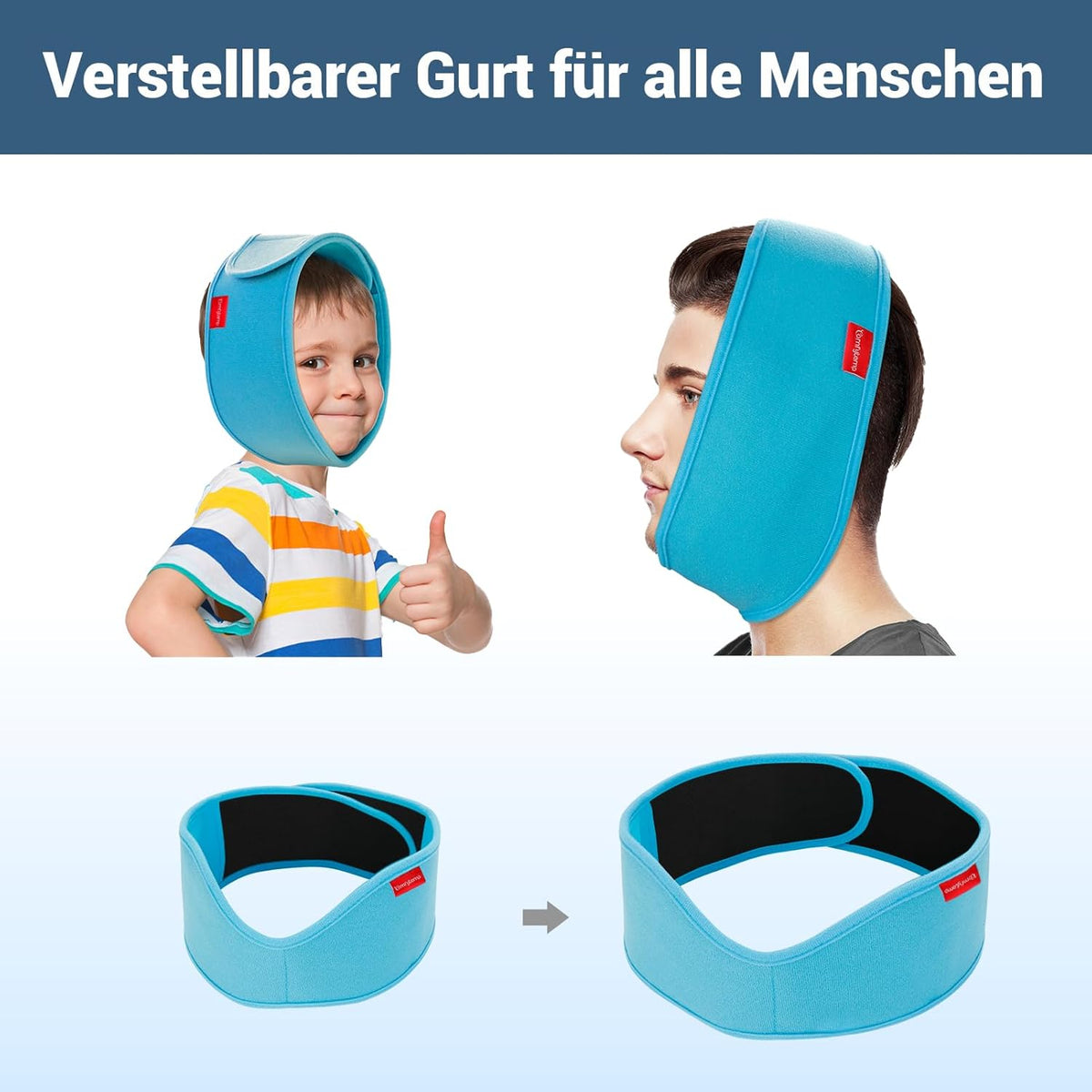 Comfytemp Wisdom Tooth Cooling Compress Cooling Pads Face, Hands-Free Soft Gel Cooling Packs TMJ Pain Relief and Pain After Face Surgery Tooth Pain Jaw Relaxation 85 x 12.5 cm Cooling Bandage