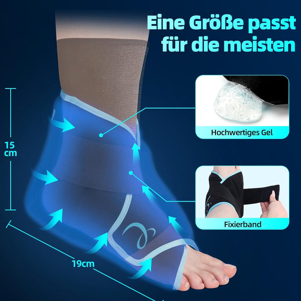 Comfytemp Cooling Cuff Foot Ankle Gel Cooling Pads (1 Piece) Cooling Bandage Ankle Pain Relief Cold Warm Compress Reusable Plantar Fasciitis Heel Spurs Rheumatism After Surgery Gifts