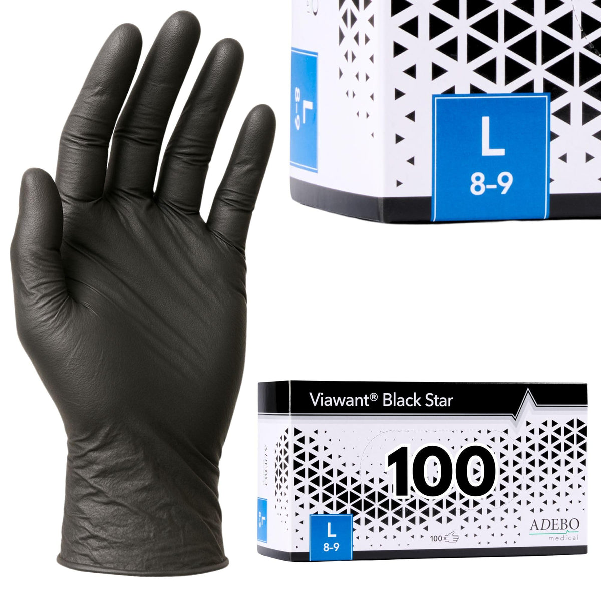 Disposable Gloves, XXL, Nitrile Gloves, Blue, Powder-Free, Latex-Free, Tear-Resistant & Sensitive EN 455 & EN 374, Size XS, S, M, L, XL, XXL Pack of 100
