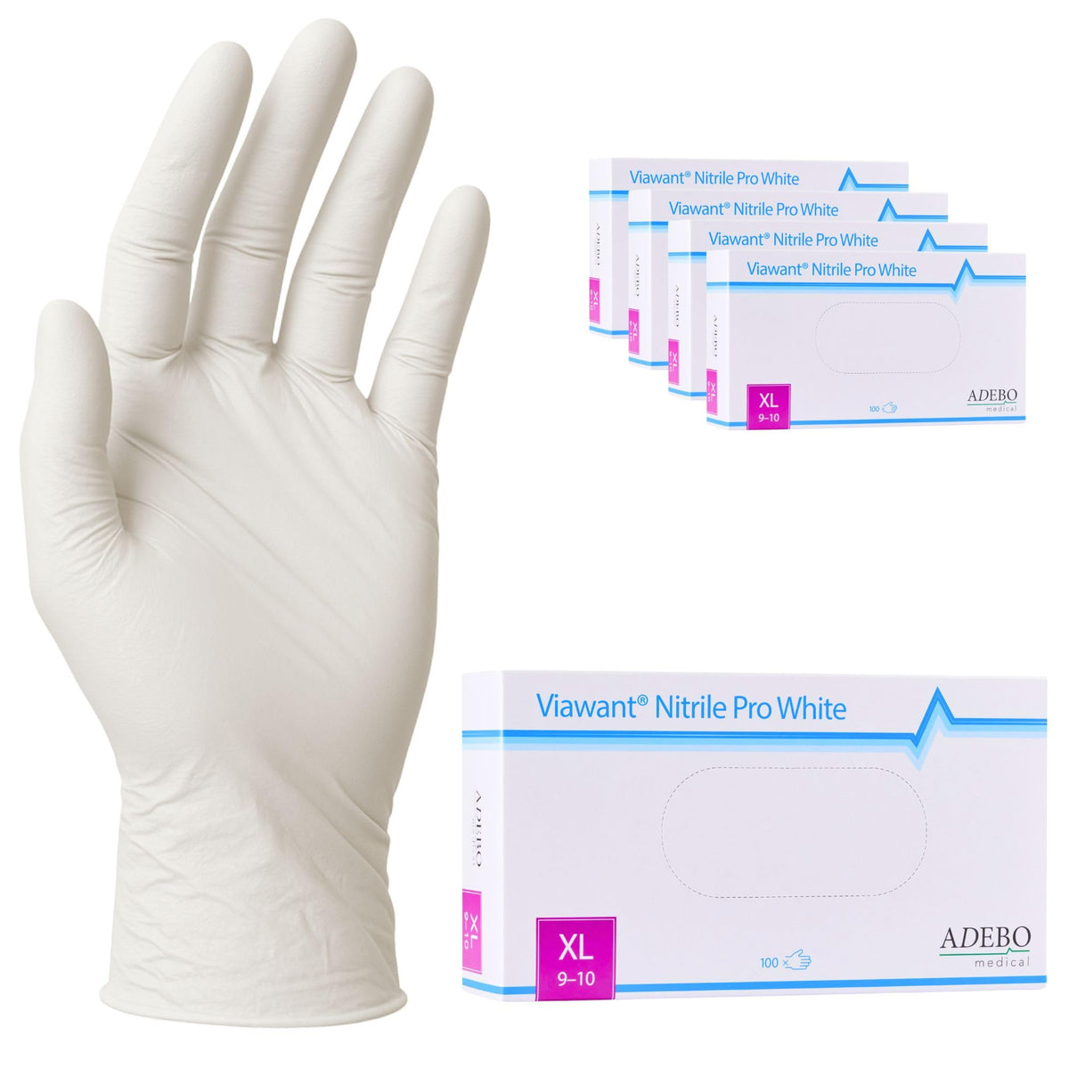 Disposable Gloves, XXL, Nitrile Gloves, Blue, Powder-Free, Latex-Free, Tear-Resistant & Sensitive EN 455 & EN 374, Size XS, S, M, L, XL, XXL Pack of 100
