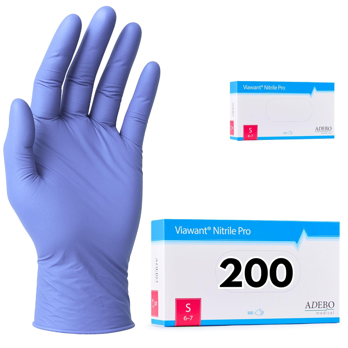 Disposable Gloves, XXL, Nitrile Gloves, Blue, Powder-Free, Latex-Free, Tear-Resistant & Sensitive EN 455 & EN 374, Size XS, S, M, L, XL, XXL Pack of 100