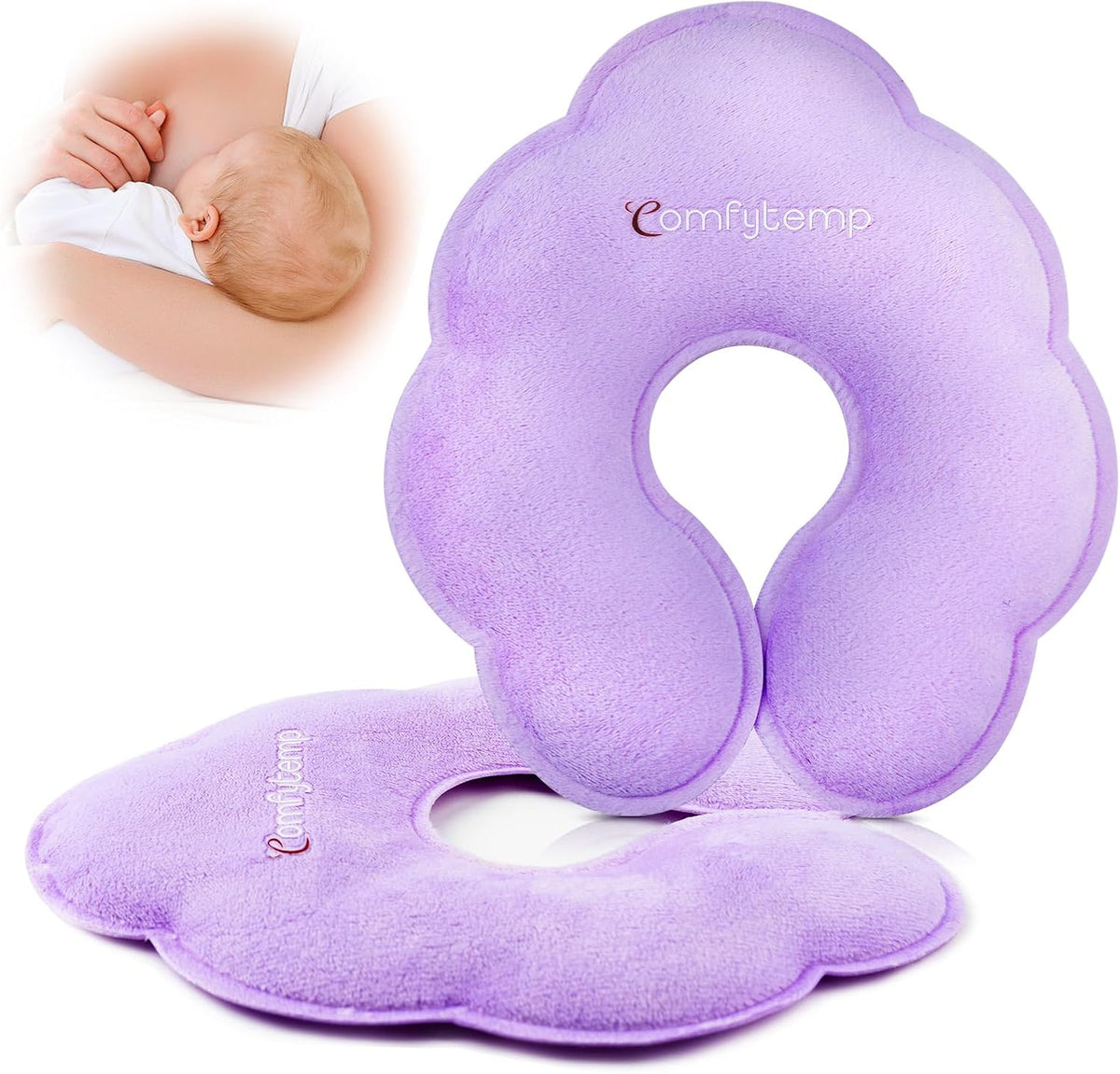 Comfytemp Large Cooling Pads Breast Cold Warm Compress 21 x 18 cm (2 Pieces) Dual Fabric Design Cooling Pack Gel Reusable Cooling Pad for Breast Pain Full Health Breast Pump Breastfeeding