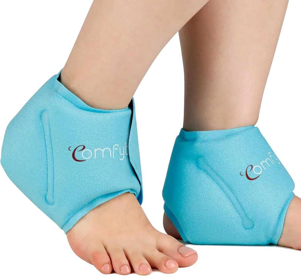 Comfytemp Cooling Cuff Foot Ankle Gel Cooling Pads (2 Pieces), Cooling Bandage Ankle Pain Relief, Cold Warm Compress Reusable Cool Packs Plantar Fasciitis 30 x 11 cm