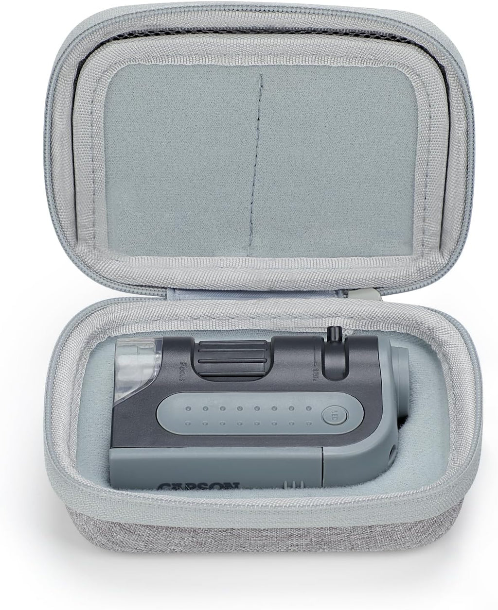 Hard Travel Case for Carson MicroBrite Plus 60x-120x LED Illuminated Pocket Microscope (MM-300), Portable Carrying Case, Compatible with Bebang Pocket Microscope and LAKWAR