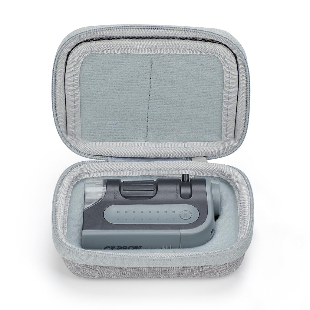 Hard Travel Case for Carson MicroBrite Plus 60x-120x LED Illuminated Pocket Microscope (MM-300), Portable Carrying Case, Compatible with Bebang Pocket Microscope and LAKWAR