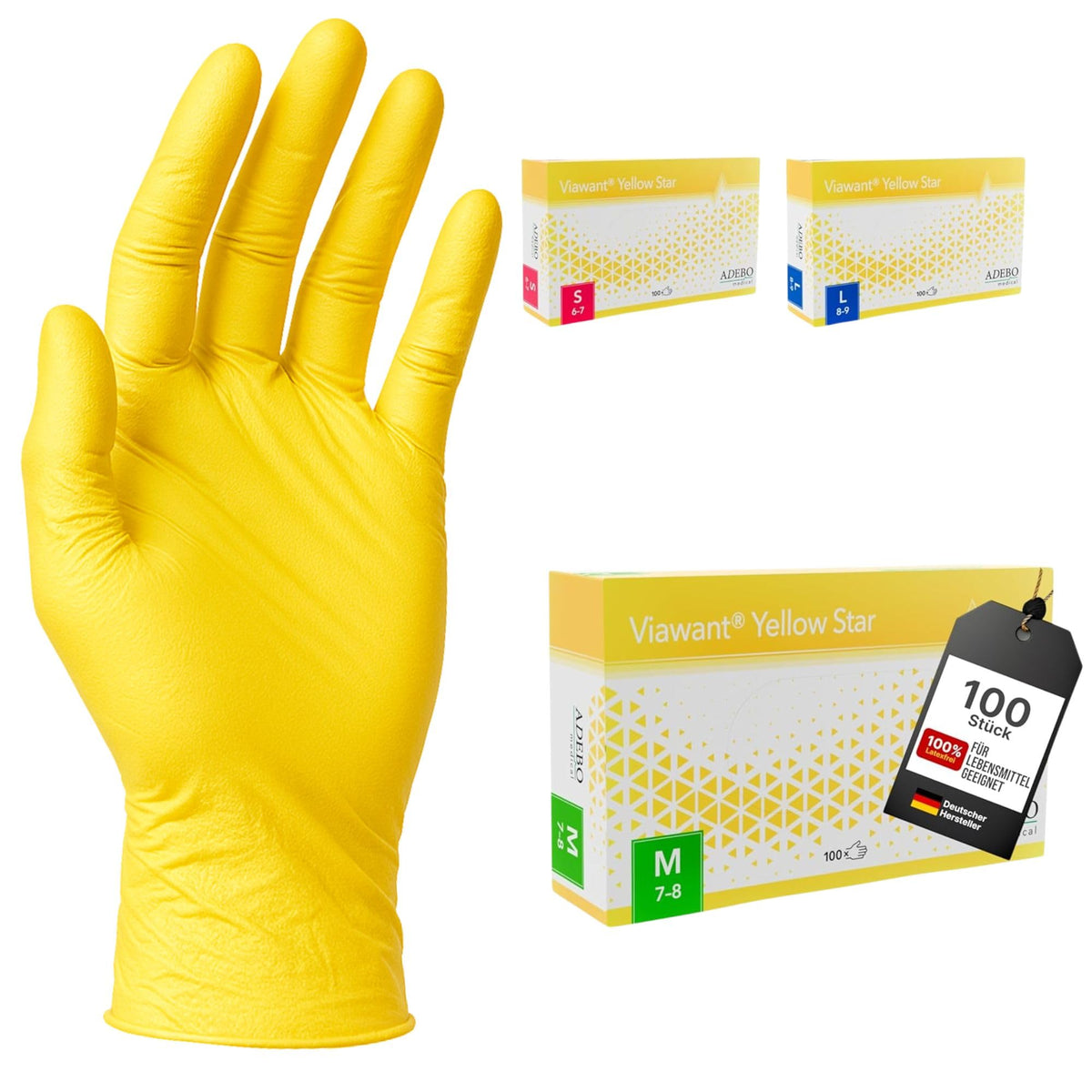Disposable Gloves, XXL, Nitrile Gloves, Blue, Powder-Free, Latex-Free, Tear-Resistant & Sensitive EN 455 & EN 374, Size XS, S, M, L, XL, XXL Pack of 100