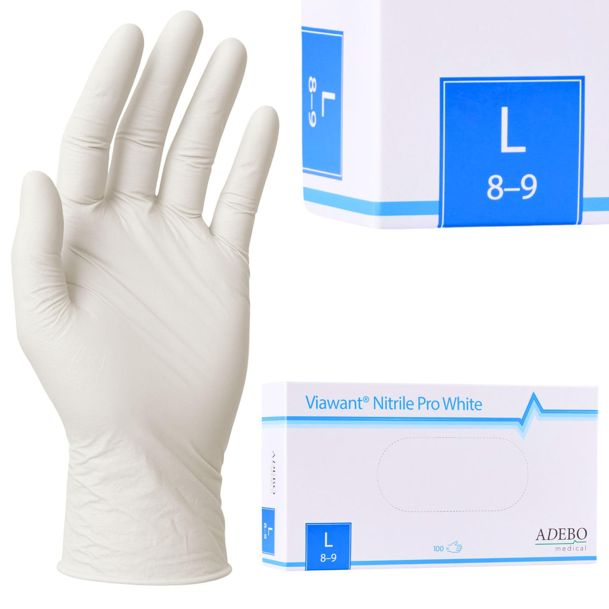 Disposable Gloves, XXL, Nitrile Gloves, Blue, Powder-Free, Latex-Free, Tear-Resistant & Sensitive EN 455 & EN 374, Size XS, S, M, L, XL, XXL Pack of 100