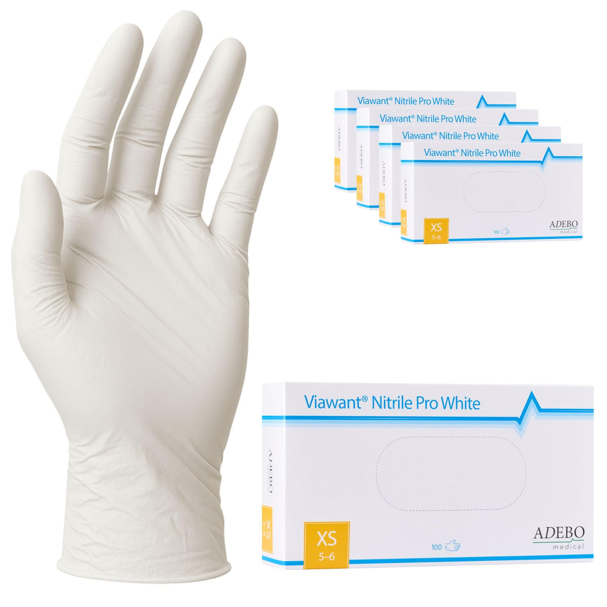 Disposable Gloves, XXL, Nitrile Gloves, Blue, Powder-Free, Latex-Free, Tear-Resistant & Sensitive EN 455 & EN 374, Size XS, S, M, L, XL, XXL Pack of 100