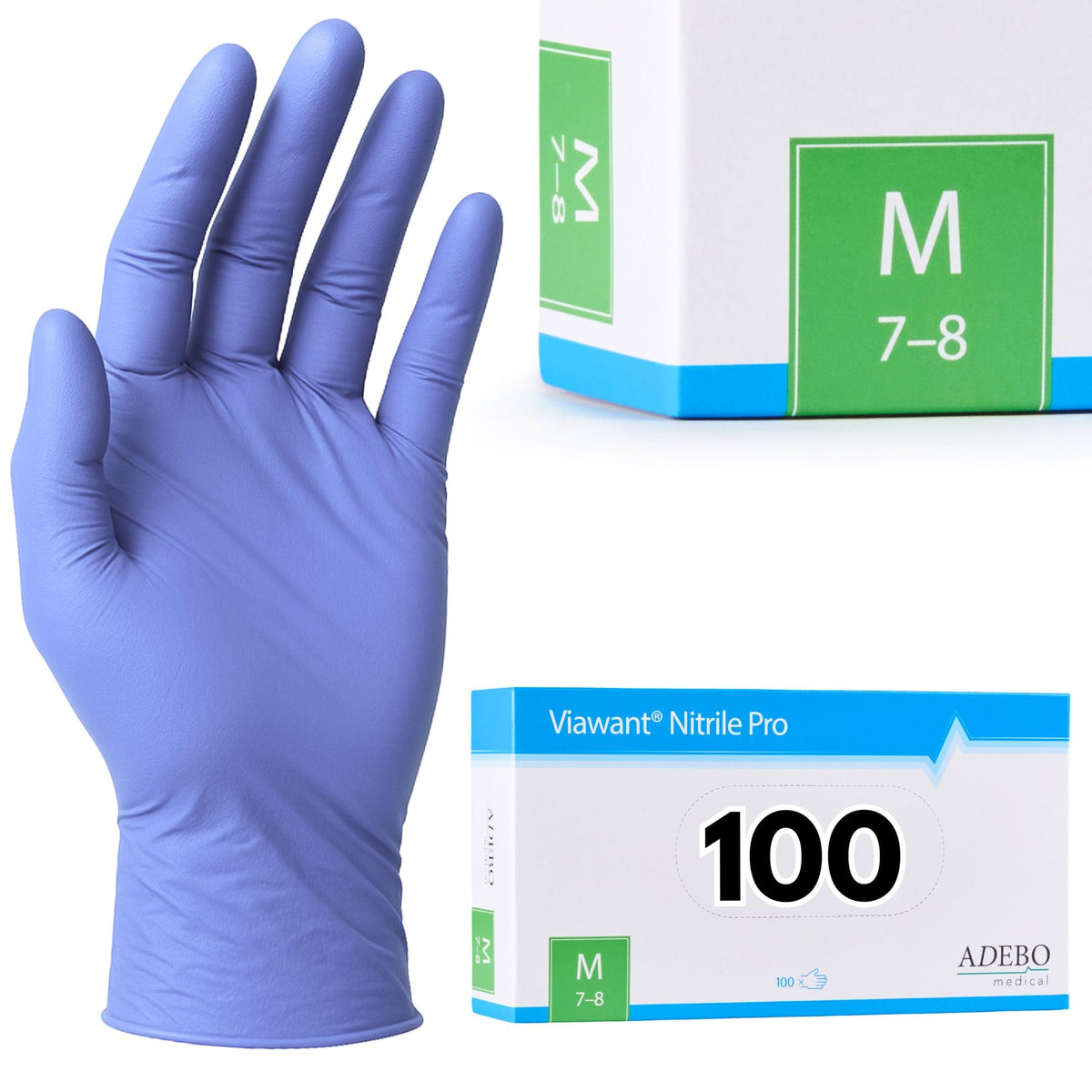 Disposable Gloves, XXL, Nitrile Gloves, Blue, Powder-Free, Latex-Free, Tear-Resistant & Sensitive EN 455 & EN 374, Size XS, S, M, L, XL, XXL Pack of 100