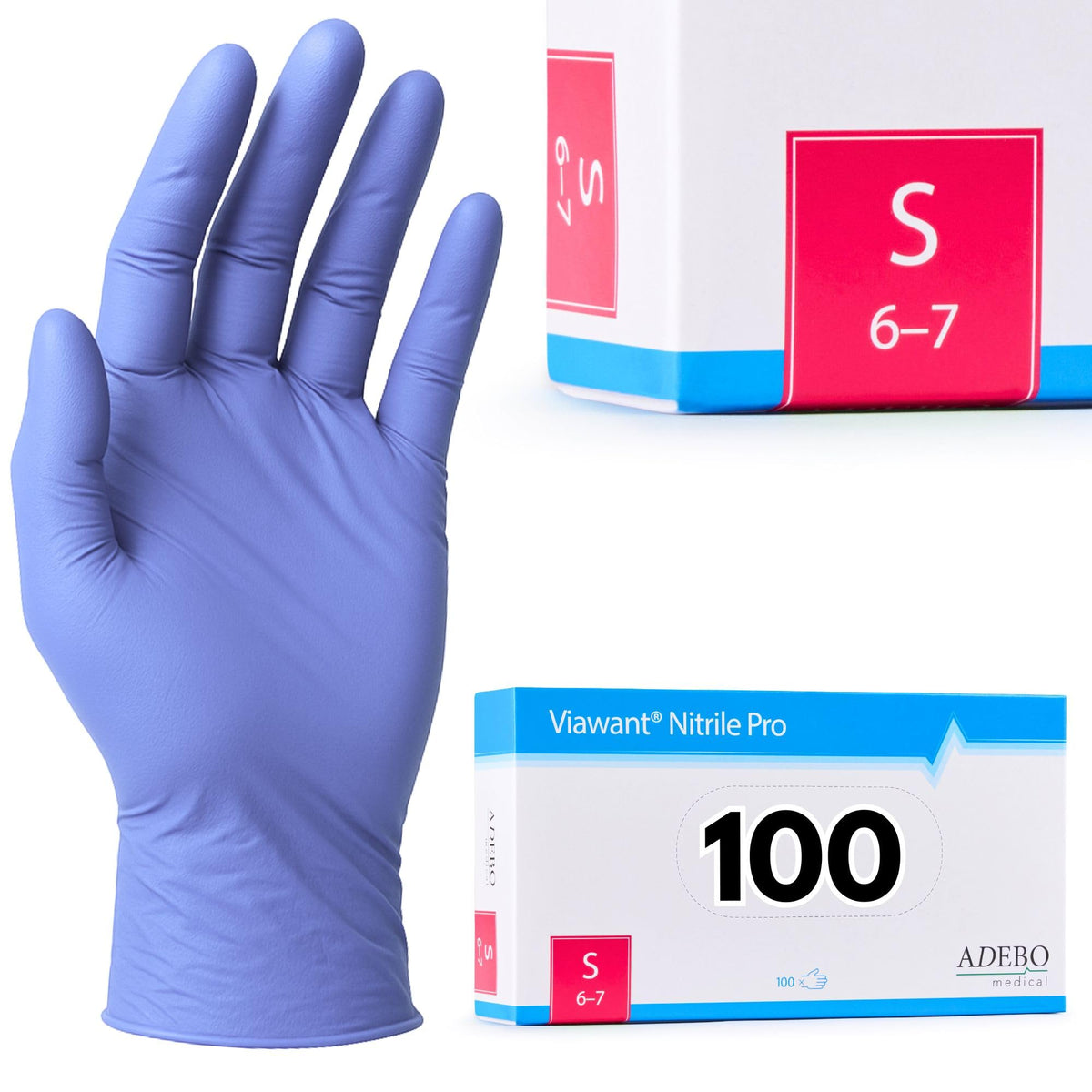 Disposable Gloves, XXL, Nitrile Gloves, Blue, Powder-Free, Latex-Free, Tear-Resistant & Sensitive EN 455 & EN 374, Size XS, S, M, L, XL, XXL Pack of 100