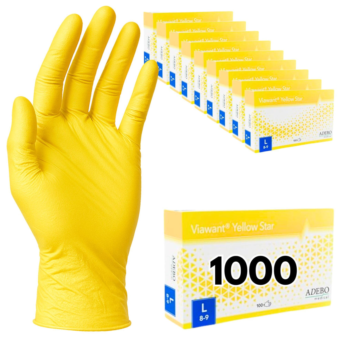 Disposable Gloves, XXL, Nitrile Gloves, Blue, Powder-Free, Latex-Free, Tear-Resistant & Sensitive EN 455 & EN 374, Size XS, S, M, L, XL, XXL Pack of 100