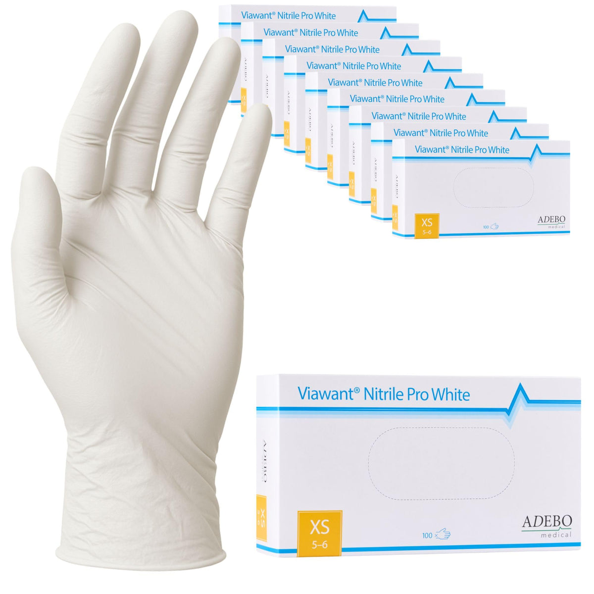 Disposable Gloves, XXL, Nitrile Gloves, Blue, Powder-Free, Latex-Free, Tear-Resistant & Sensitive EN 455 & EN 374, Size XS, S, M, L, XL, XXL Pack of 100