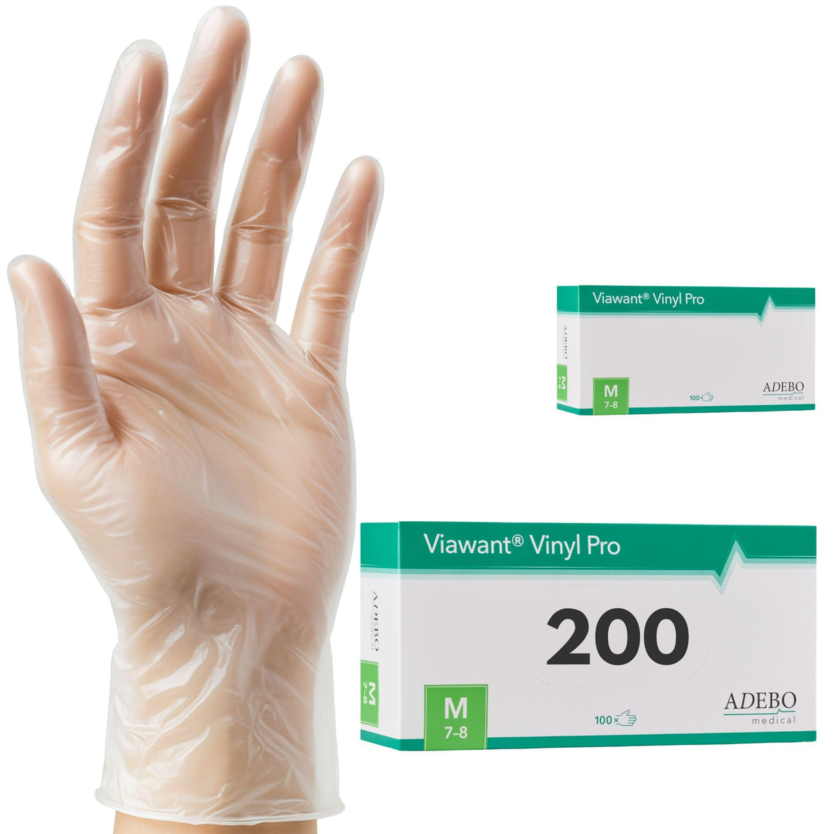 Vinyl Gloves Pack of 100 | M | Disposable Gloves Vinyl Gloves Very Touch Sensitive - Sturdy, Powder-Free & Latex Free - Tear-Resistant Rubber Gloves | Size XS, S, M, L, XL