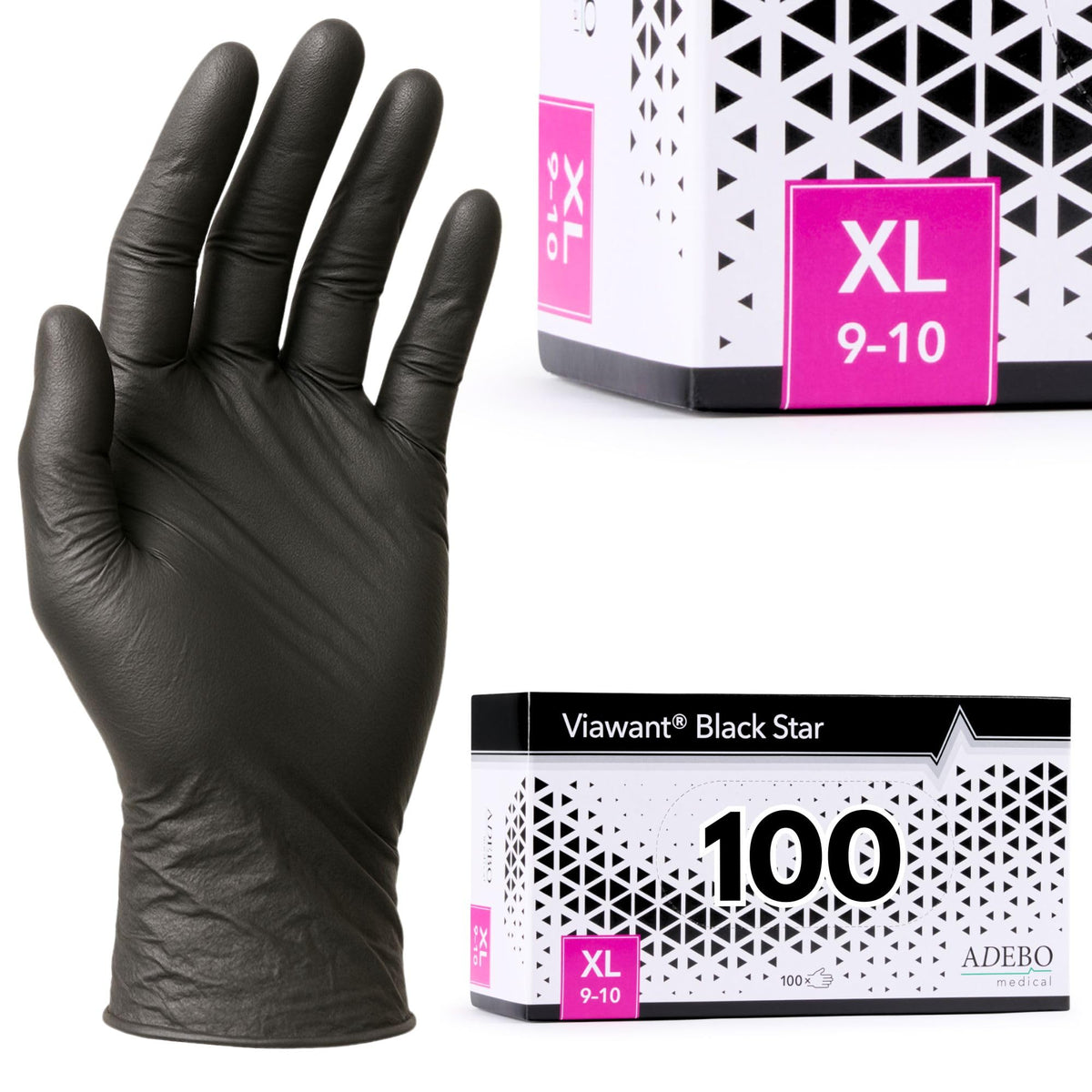 Disposable Gloves, XXL, Nitrile Gloves, Blue, Powder-Free, Latex-Free, Tear-Resistant & Sensitive EN 455 & EN 374, Size XS, S, M, L, XL, XXL Pack of 100