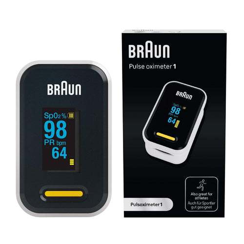 Braun Pulse Oximeter 1 | Precise Blood Oxygen Meter | Easy to Use at Home | For Patients with COPD, Pneumonia, Sleep Apnea | Ideal for Athletes | YK-81CEU
