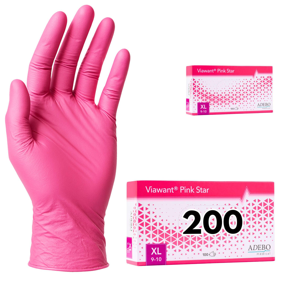 Disposable Gloves, XXL, Nitrile Gloves, Blue, Powder-Free, Latex-Free, Tear-Resistant & Sensitive EN 455 & EN 374, Size XS, S, M, L, XL, XXL Pack of 100