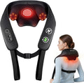 Neck and Shoulder Massager with Heat Wireless Enhanced Graphene Heating 4D Shiatsu Deep Kneading Massage for Pain Relief on Shoulder, Back and Legs, Jet Black