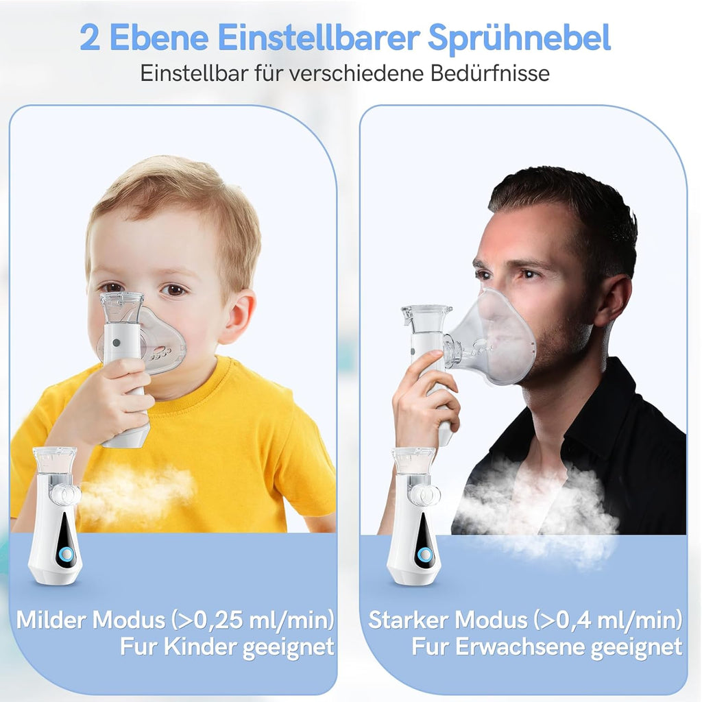 JOSSIS Ultra Quiet Inhaler for Adults, Children, Particle Size 1-5µm, Adjustable Spray, Rechargeable Inhaler (Black)